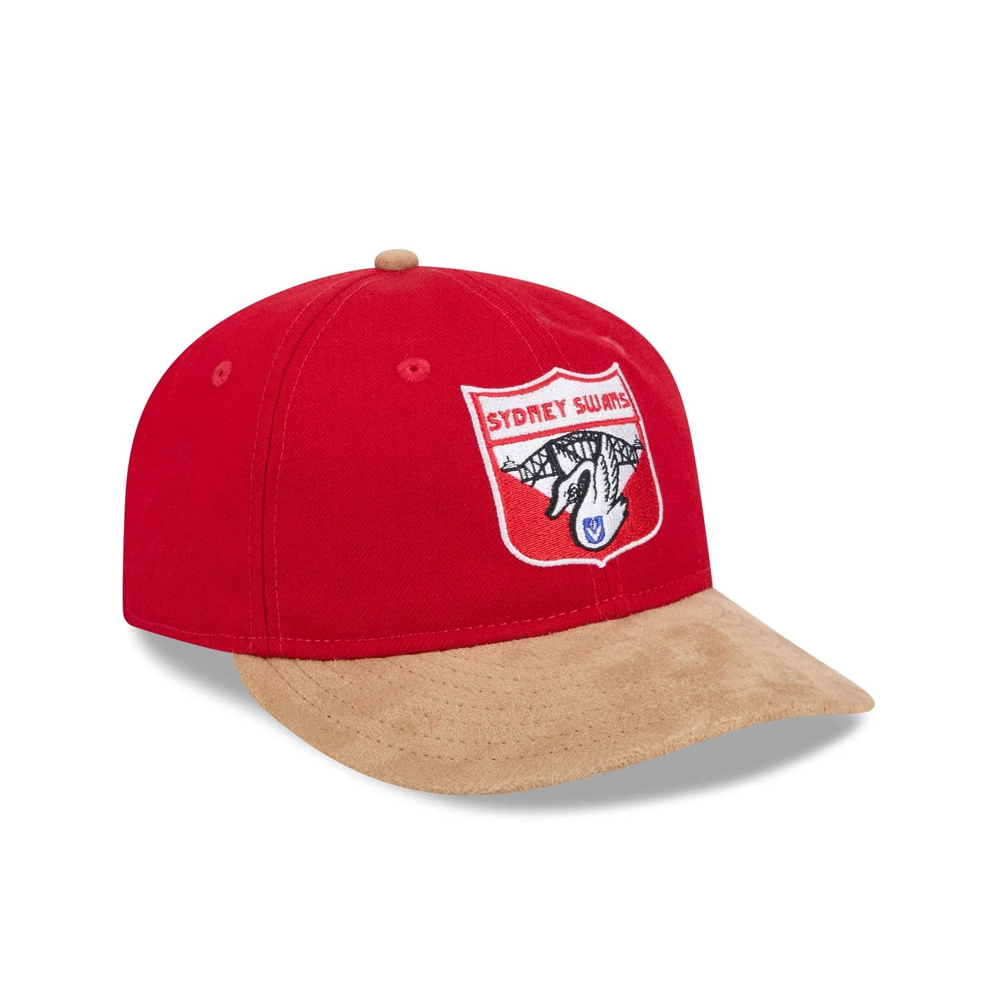 Sydney Swans Hat - AFL 2025 Retro Contrast Suede 9Fifity Strapback Cap - New Era